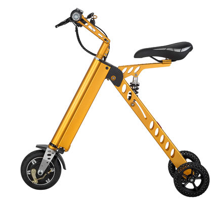 کیفیت  Yellow Motorized Folding Bike / Smallest Lightest Folding Bike Battery Assisted کارخانه